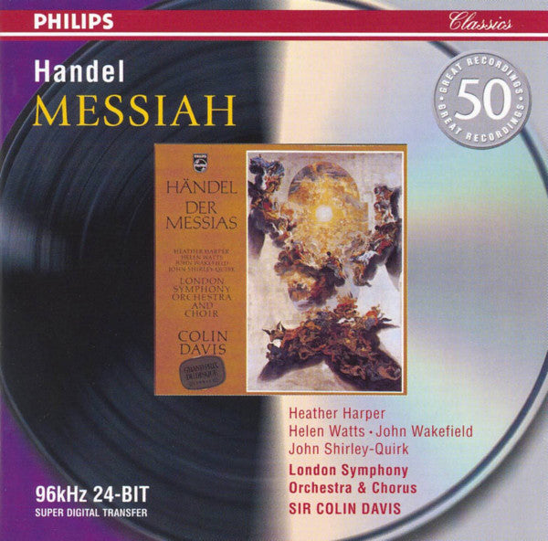 Georg Friedrich Händel - Heather Harper •  Helen Watts •  John Wakefield •  John Shirley-Quirk •  London Symphony Orchestra & London Symphony Chorus, Sir Colin Davis : Messiah (2xCD, Album, RE, RM)