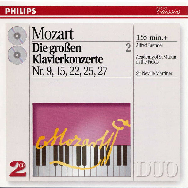 Wolfgang Amadeus Mozart - Alfred Brendel, The Academy Of St. Martin-in-the-Fields, Sir Neville Marriner : The Great Piano Concertos, Vol. 2: Nos. 9, 15, 22, 15, 27 (2xCD, Comp, RM)