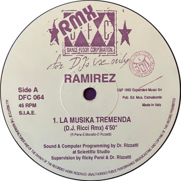 Ramirez : La Musika Tremenda (Remixes) (12", Pur)