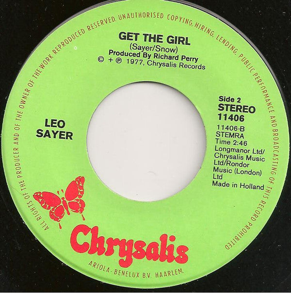 Leo Sayer : Thunder In My Heart (7", Single)