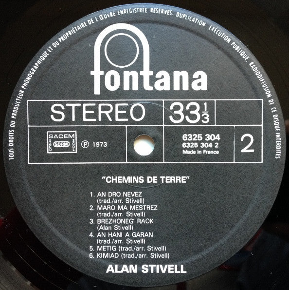 Alan Stivell : Chemins De Terre (LP, Album, Gat)