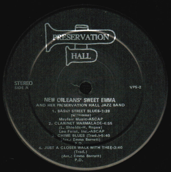 Emma Barrett And Her Preservation Hall Jazz Band : New Orleans' Sweet Emma And Her Preservation Hall Jazz Band (LP, Album, RE, Kee)