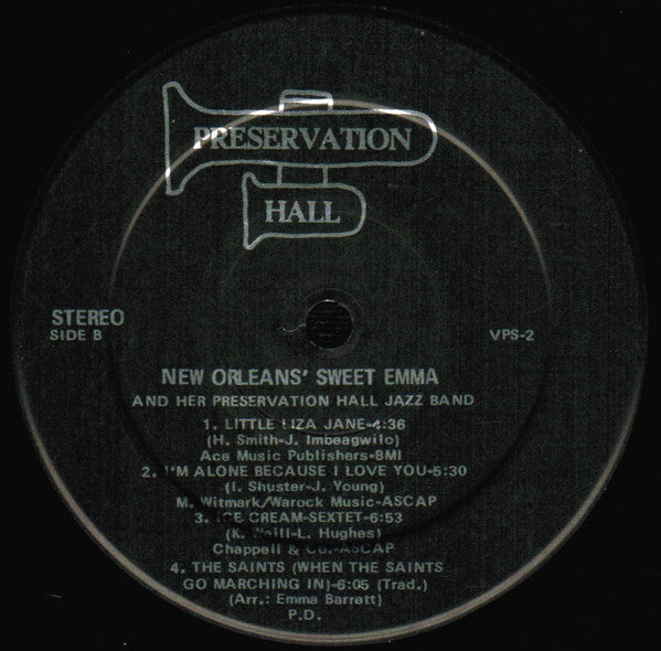 Emma Barrett And Her Preservation Hall Jazz Band : New Orleans' Sweet Emma And Her Preservation Hall Jazz Band (LP, Album, RE, Kee)