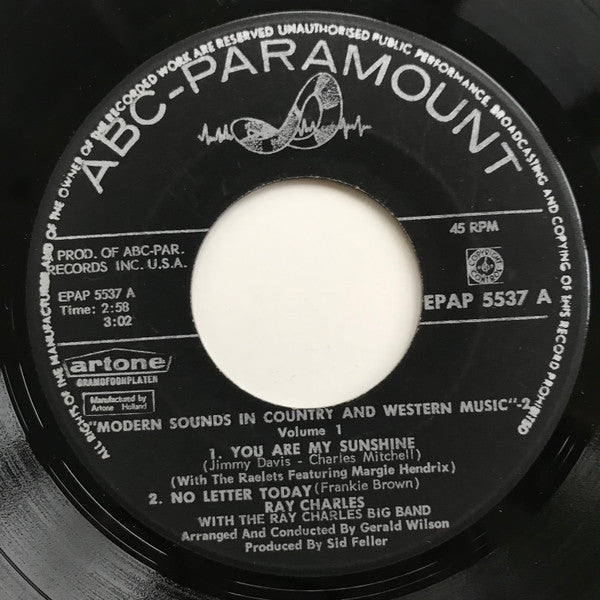 Ray Charles : Modern Sounds In Country And Western Music Volume Two 1 (7", EP)