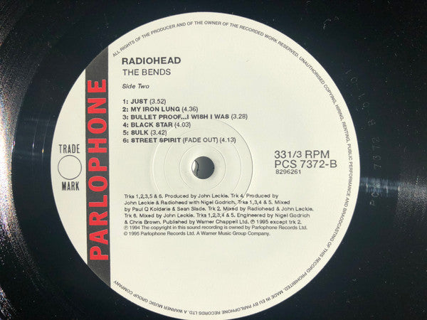 Radiohead : The Bends (LP, Album, RE)