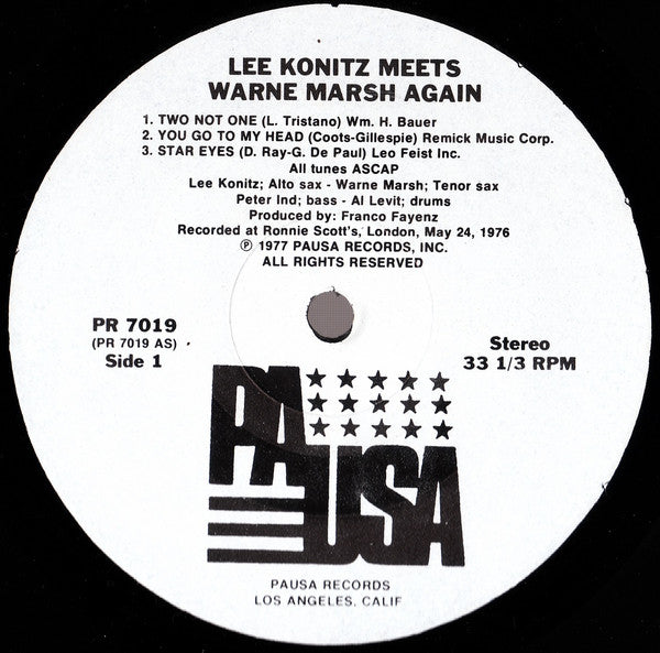 Lee Konitz, Warne Marsh : Lee Konitz Meets Warne Marsh Again (LP, Album)