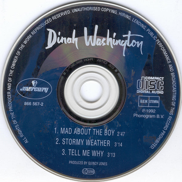 Dinah Washington : Mad About The Boy (CD, Maxi)