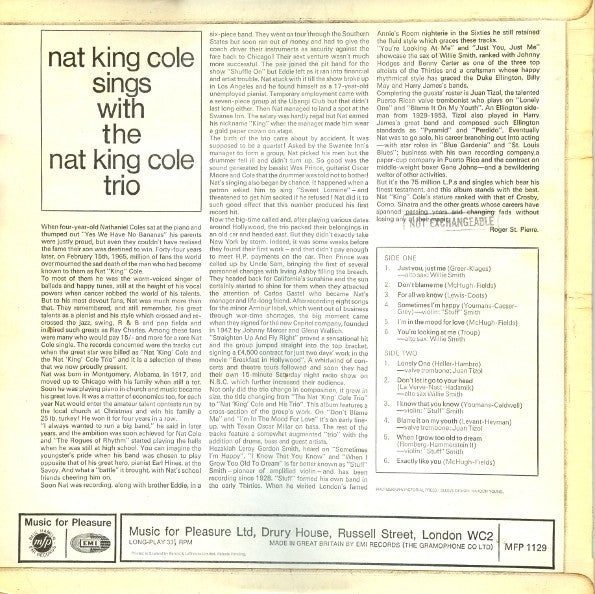 The Nat King Cole Trio : Nat King Cole Sings With The Nat King Cole Trio (LP, Comp, Mono, RE)