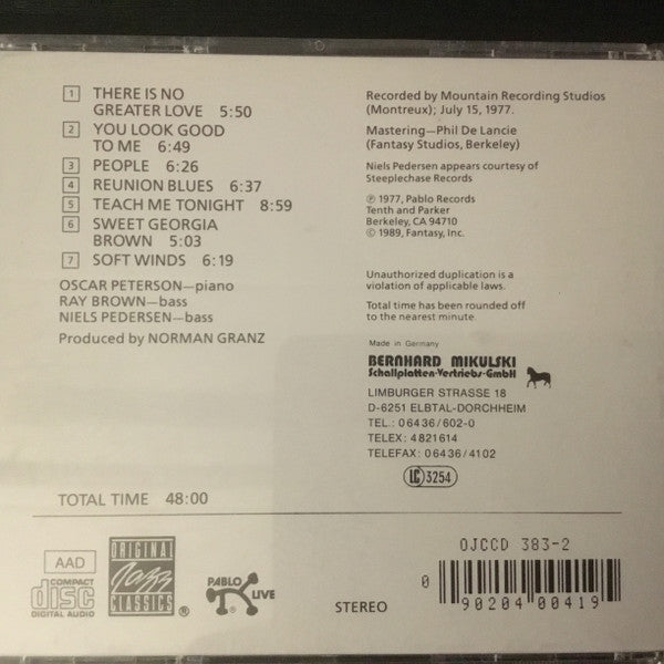 Oscar Peterson And The Bassists Ray Brown, Niels-Henning Ørsted Pedersen : Montreux '77 (CD, Album, RE)