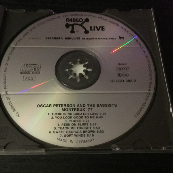 Oscar Peterson And The Bassists Ray Brown, Niels-Henning Ørsted Pedersen : Montreux '77 (CD, Album, RE)
