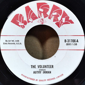 Autry Inman : The Volunteer (7", Single, Mono)