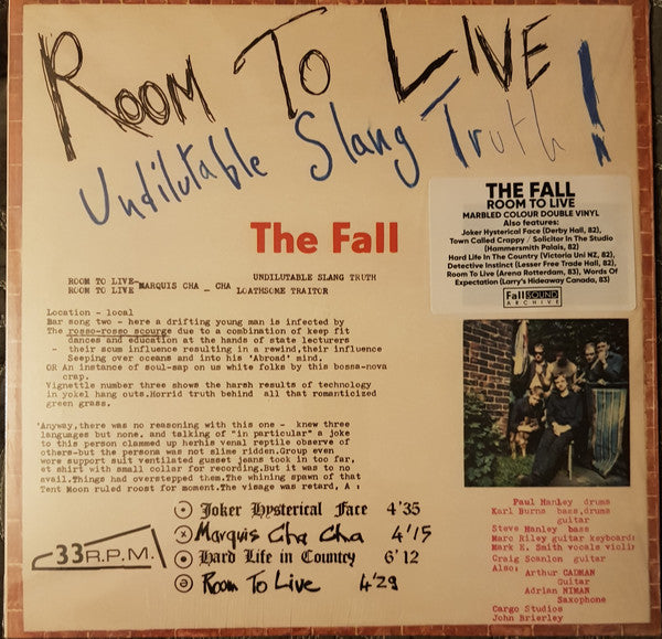 The Fall : Room To Live (2xLP, Album, Ltd, RE, RM, Bro)