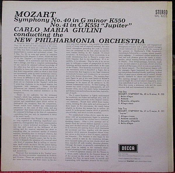 Mozart*, Giulini*, New Philharmonia* : Symphony No. 40 /  No. 41 "Jupiter" (LP, Album, RP, ED3)