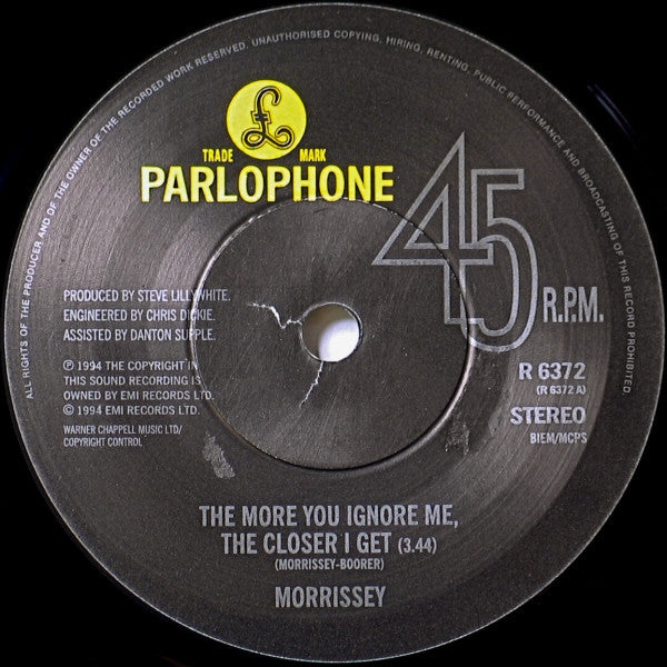 Morrissey : The More You Ignore Me, The Closer I Get (7", Single, Ltd, Num)