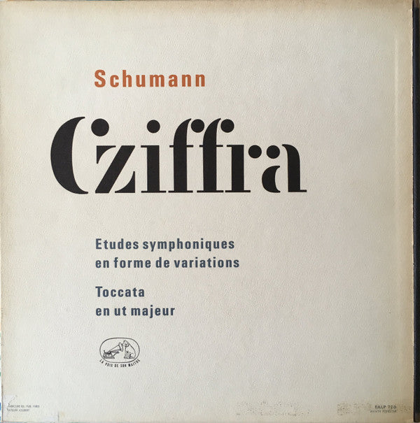 Robert Schumann / Gyorgy Cziffra : Etudes Symphoniques En Forme de Variations / Toccata En Ut Majeur (LP, Album)