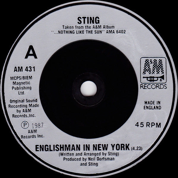 Sting : Englishman In New York (7", Single, Sil)