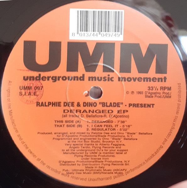 Ralphie Dee & Dino Blade : Deranged EP (12")