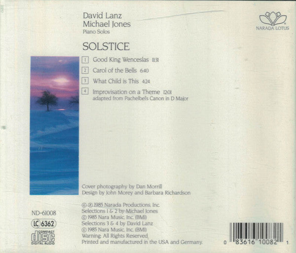 David Lanz, Michael Jones : Solstice (Piano Solos) (CD, Album)