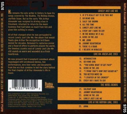 Arthur Alexander : Lonely Just Like Me: The Final Chapter (CD, Album, RE)
