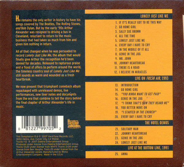 Arthur Alexander : Lonely Just Like Me: The Final Chapter (CD, Album, RE)
