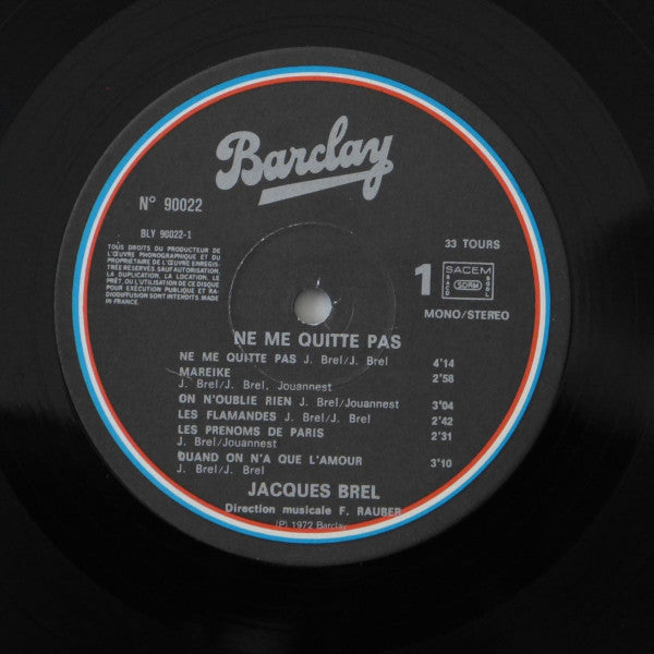Jacques Brel : Ne Me Quitte Pas (LP, Album, RE)