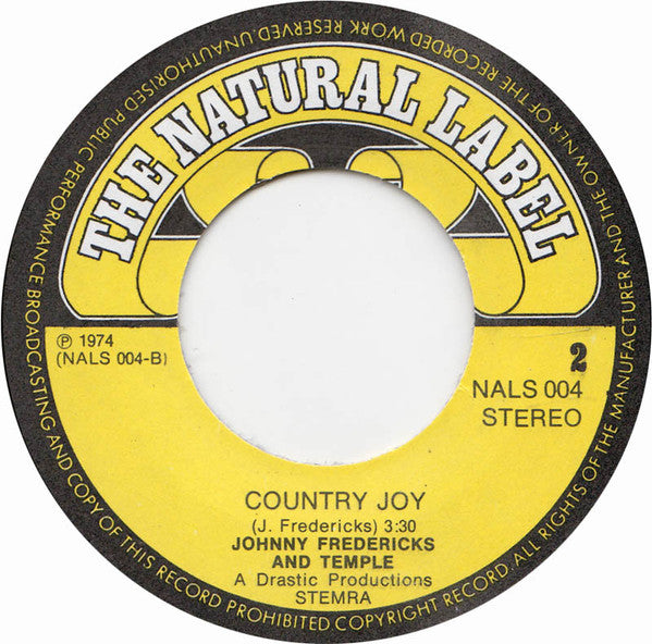 Johnny Fredericks* And Temple (8) : Our Father / Country Joy (7")