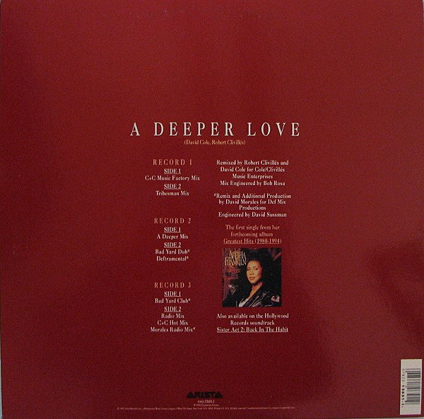 Aretha Franklin : A Deeper Love (3x12", Ltd, Tri)