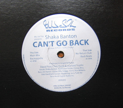 Blu Sol Trio : Can't Go Back (12")