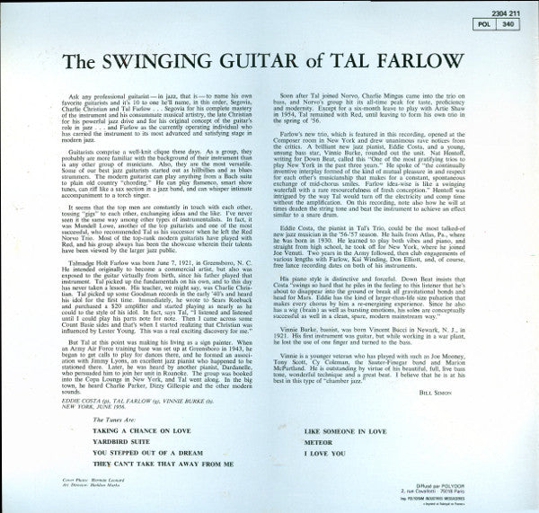 Tal Farlow : The Swinging Guitar Of Tal Farlow (LP, Album, Mono, RE)