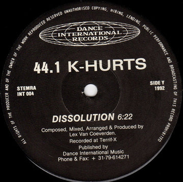 44.1 K-Hurts : Dissolution / Wave Generator (12")