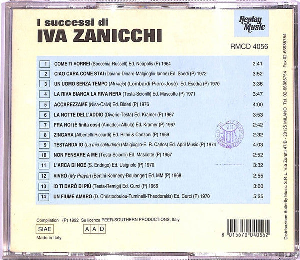 Iva Zanicchi : I Successi Di Iva Zanicchi (CD, Comp)