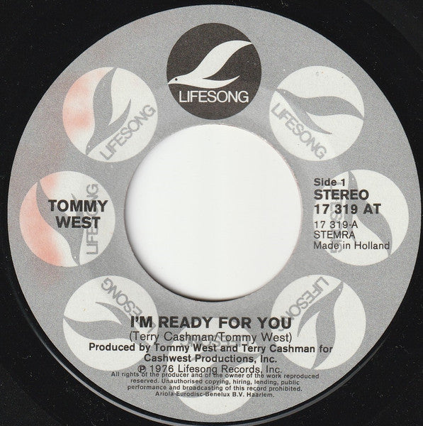 Tommy West : I'm Ready For You (7", Single)
