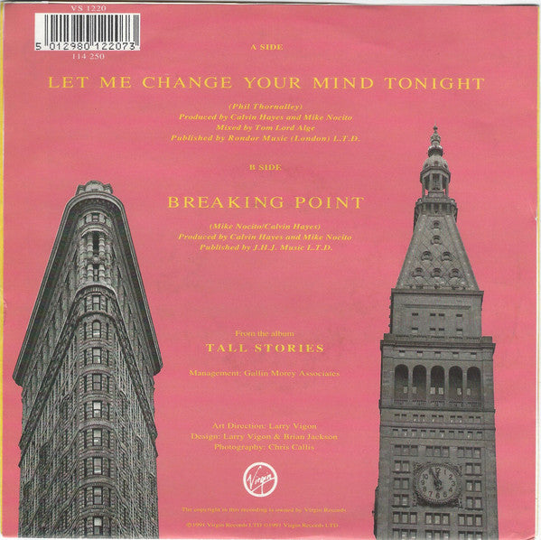 Johnny Hates Jazz : Let Me Change Your Mind Tonight (7", Single)