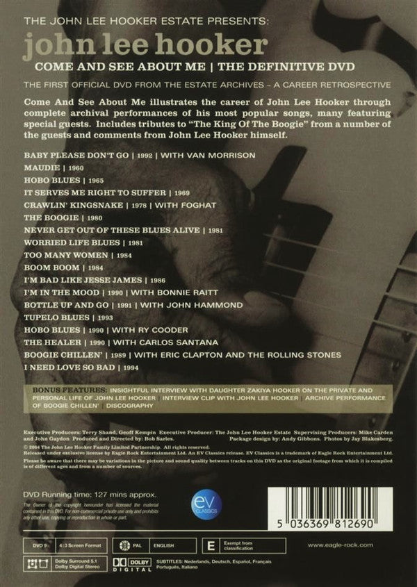 John Lee Hooker : Come And See About Me I The Definitive DVD (DVD-V, RE, PAL)