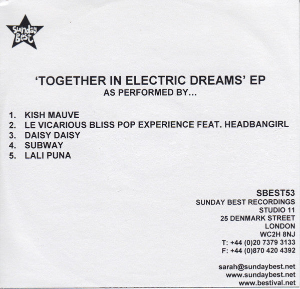 Various : Together In Electric Dreams (CDr, EP, Promo)
