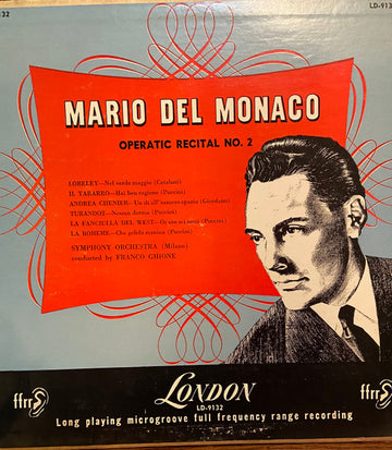 Mario del Monaco : Operatic Recital No. 2 (10", Album, Mono)