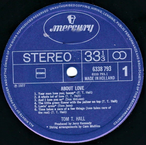 Tom T. Hall : About Love (LP)