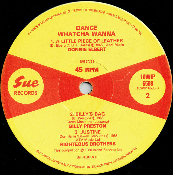 Various : Dance Whatcha Wanna (10", Comp, Mono)