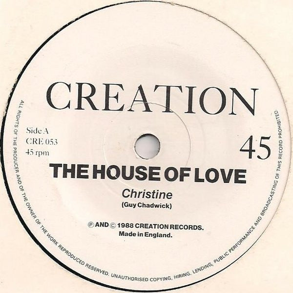 The House Of Love : Christine (7", Single, Ltd)