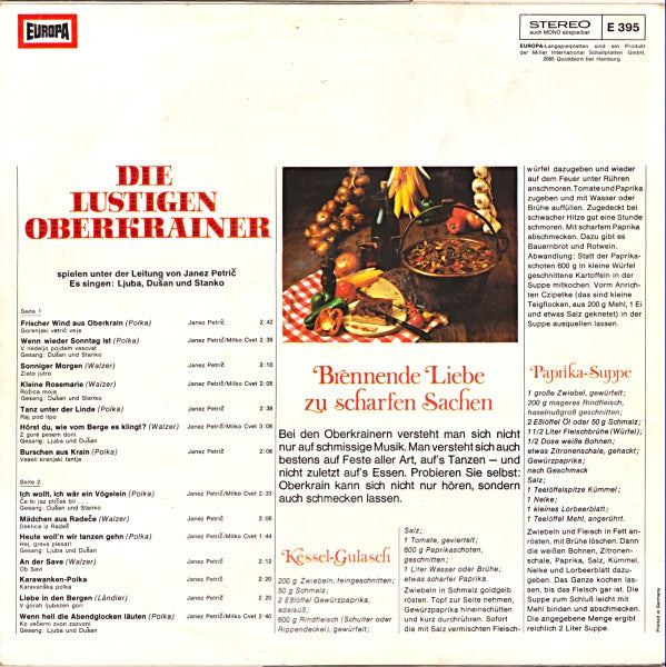 Die Lustigen Oberkrainer : Die Lustigen Oberkrainer (LP, Album)
