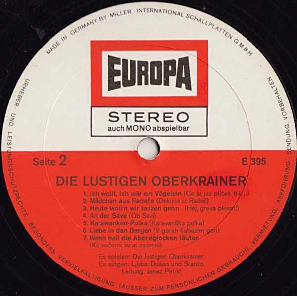Die Lustigen Oberkrainer : Die Lustigen Oberkrainer (LP, Album)