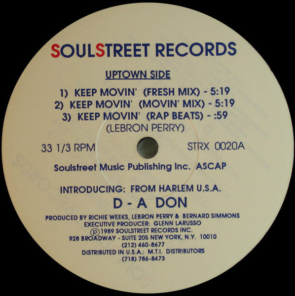 D - A Don : Keep Movin' (12")