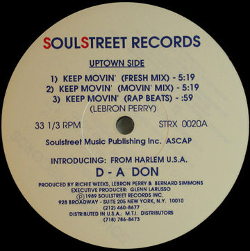 D - A Don : Keep Movin' (12")