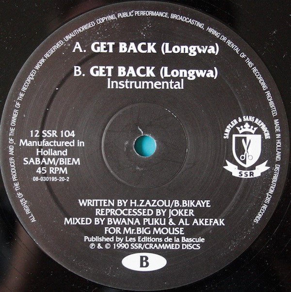 Zazou Bikaye : Get Back (Longwa) (12")