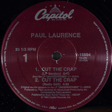 Paul Laurence : Cut The Crap (12")