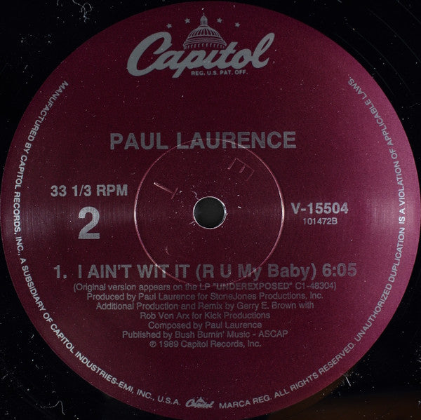 Paul Laurence : Cut The Crap (12")