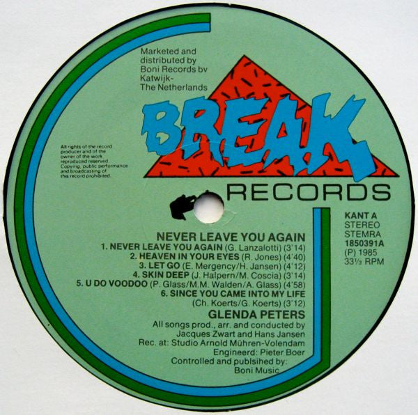 Glenda Peters : Never Leave You Again (LP, Album)