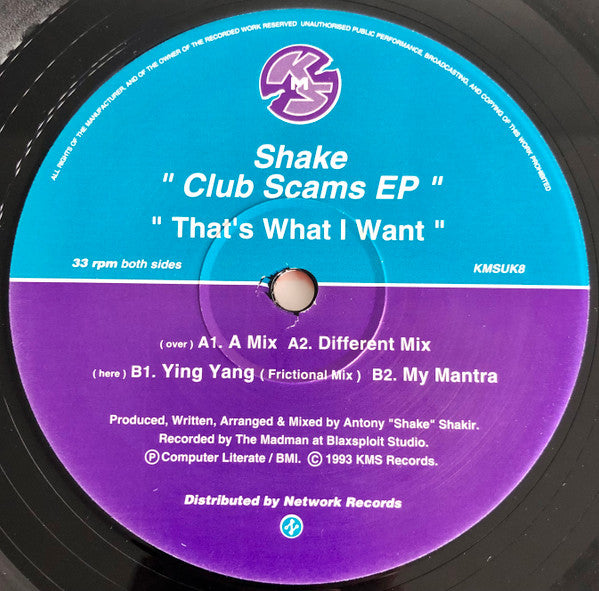 Shake : Club Scams EP (12", EP)