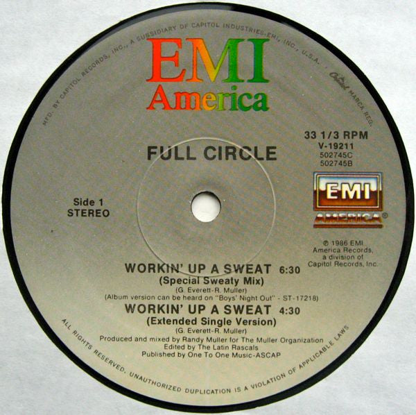 Full Circle (2) : Workin' Up A Sweat (12")