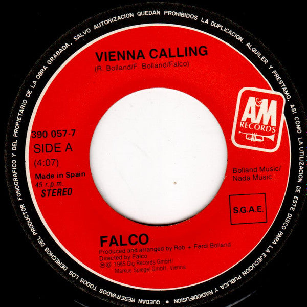 Falco : Vienna Calling (The Wait For The Extended Mix) (7", Single)
